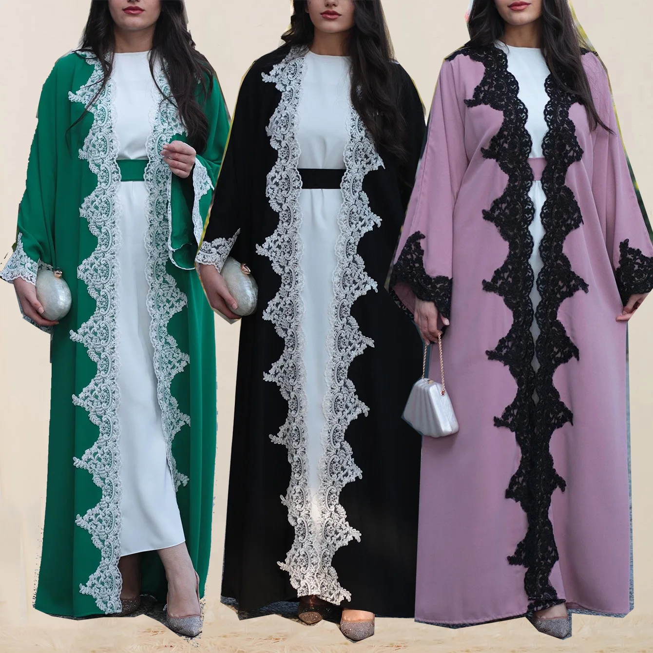 

Eid Muslim Abaya Dress Women Cardigan 2 Piece Set Muslim Lace-up Vestidos Largos Party Caftan Jalabiya Ramadan Dubai Robe 2025
