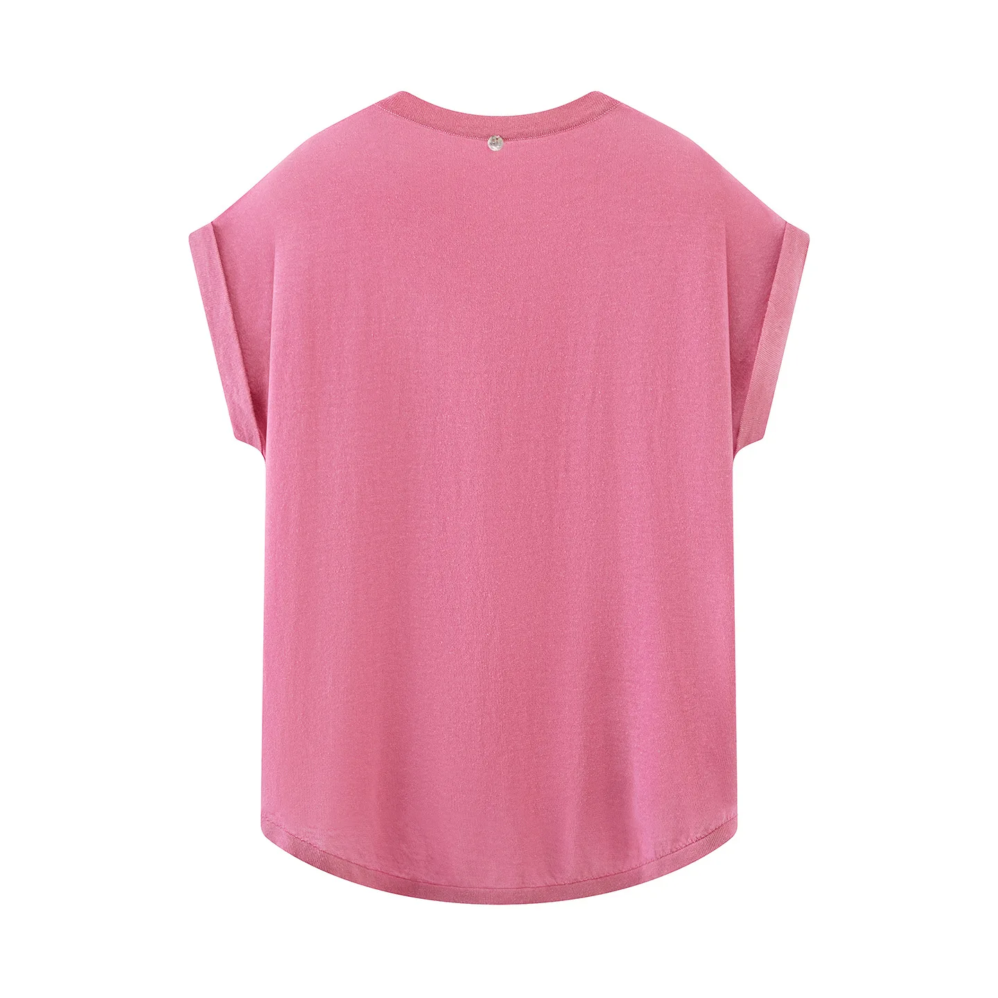 Dave&Di Curled Bat Sleeve Knitted T-shirt 2026 Summer New Round Neck Front Short Back Long Sunscreen Cover