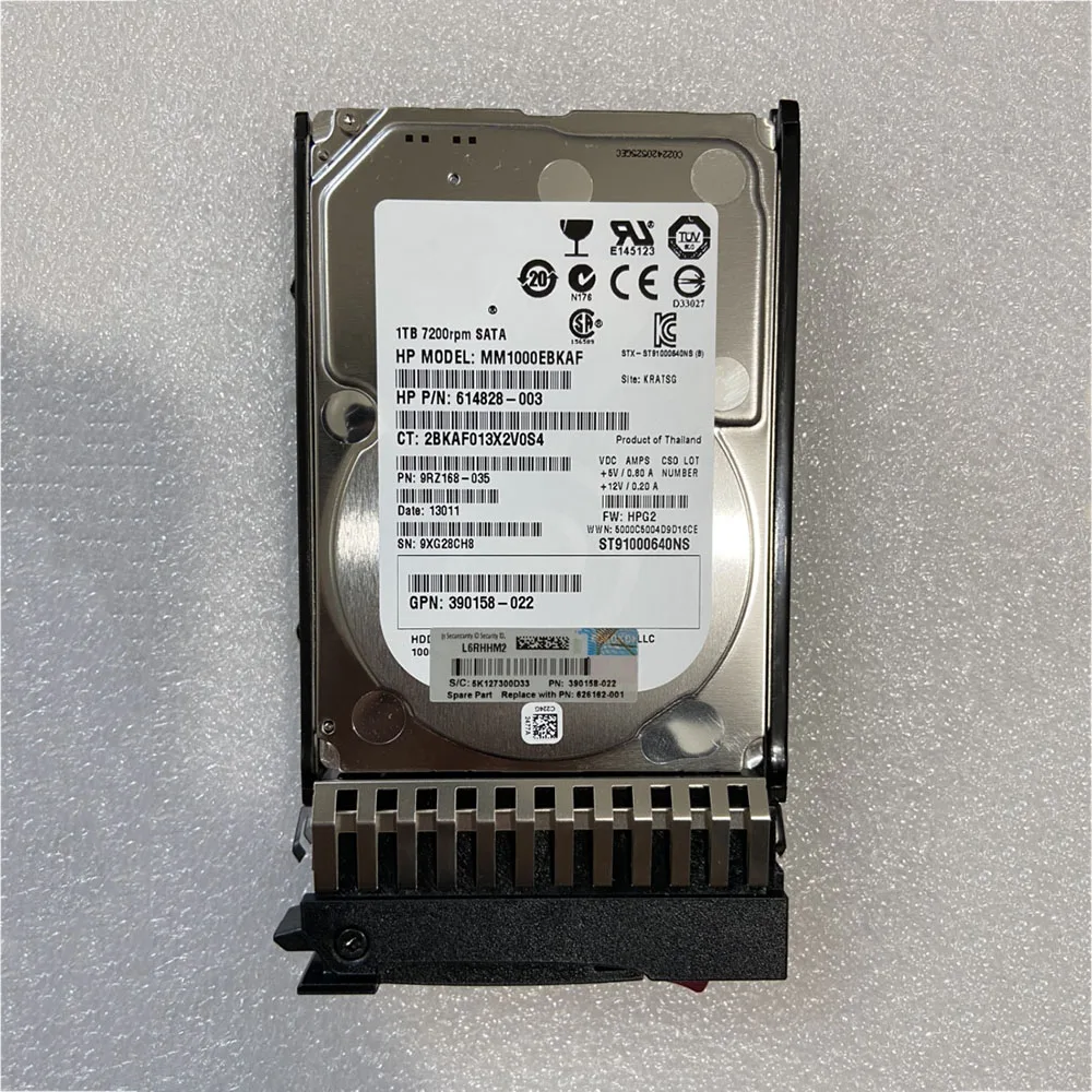 

1TB For HP Server Hard Disk 7.2K SATA 2.5 625609-B21 626162-001 G6G7 HHD