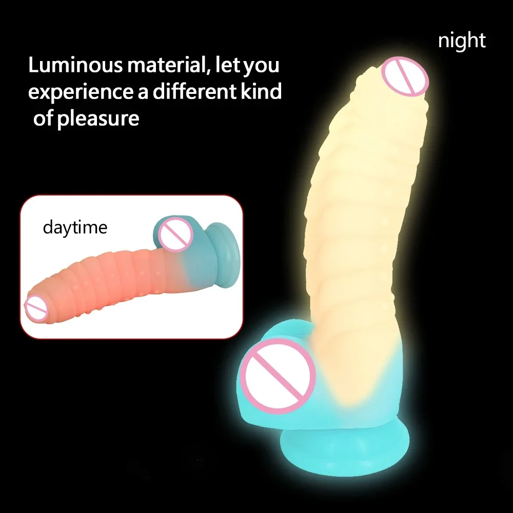 مادة السيليكون المضيئة قضبان اصطناعية الفلورسنت وهمية القضيب كبير ديك الذكور الأعضاء التناسلية لعبة الجنس لمدة 18 الكبار النساء زوجة هدية صديقة #3