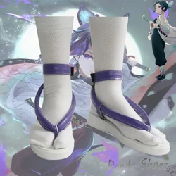 Kochou Shinobu Cosplay Shoes Anime Character Clogs Purple Boots Cosplay Costume Prop Shoes for Halloween