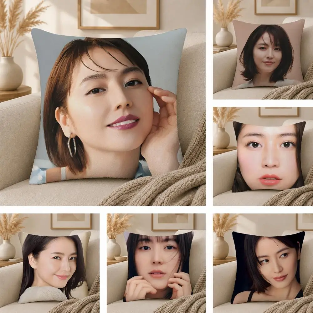Masami Nagasawa Actor Cushion Cover  Plush Fabric Soft Double Sided Print Sofa Cushion Cover Throw Pillow Covers
