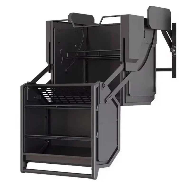 

Hanging cabinet lifting basket high cabinet refrigerator top cabinet deepening storage