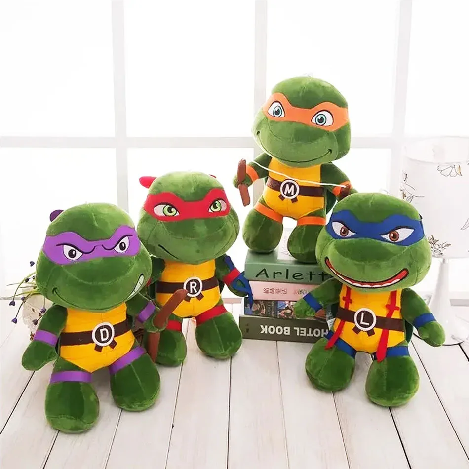 26cm żółwie Ninja pluszowe lalki Anime gra TMNT Leo Raph Mike Don wypchane dekoracja z motywem zwierząt zabawki ozdobne na prezent urodzinowy dla