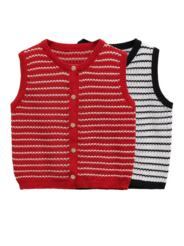 

Sweet Sle Women's Faionable Embroidered Svel round Ne Vest Top Summer New Arrival Single Button Trim Design