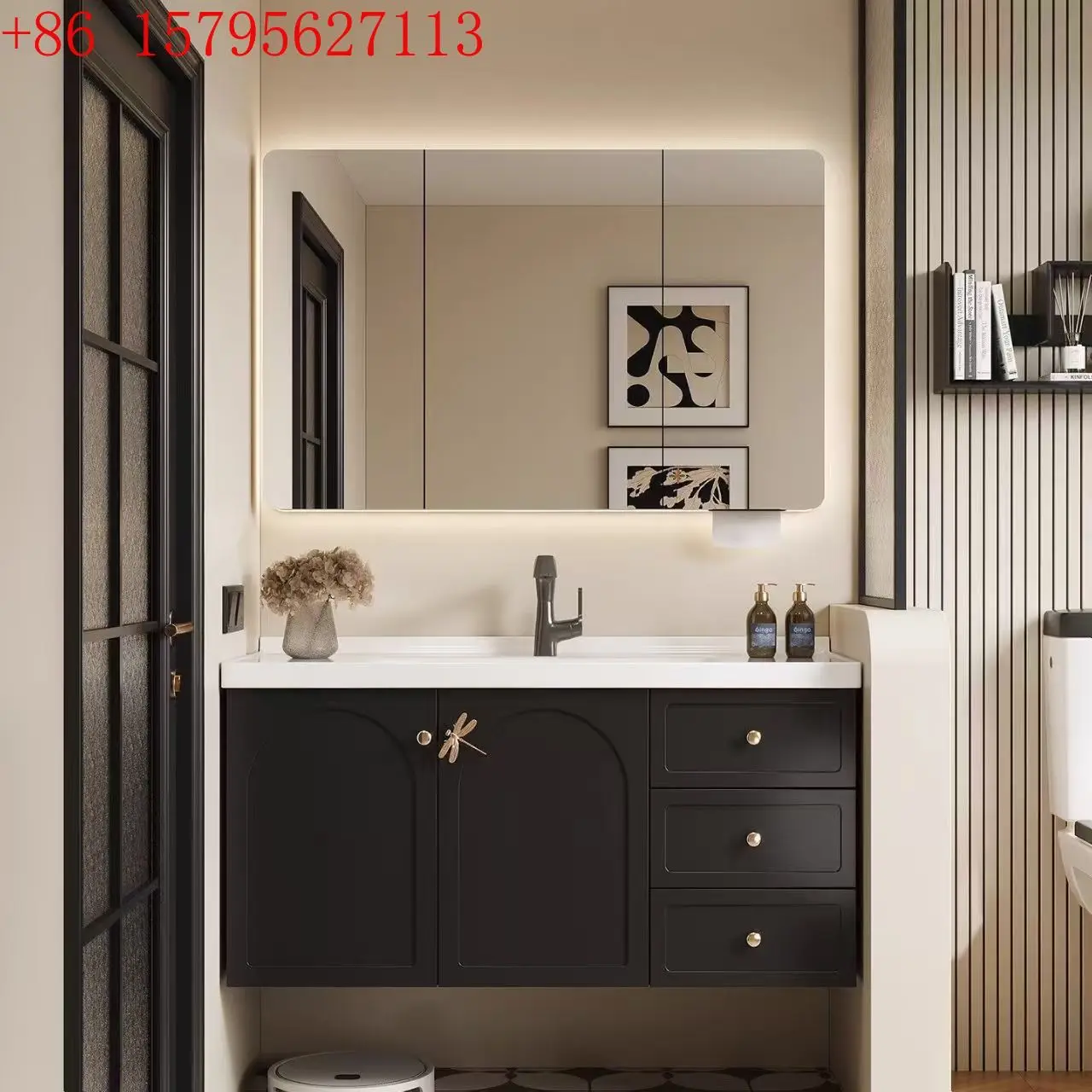 

Retro toiletry ceramic integrated bathroom sink combination