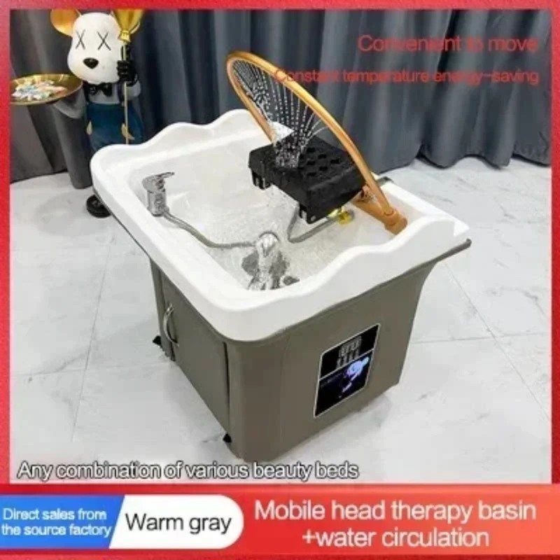 Head Spa Shampoo Mechine Hair Salon Portable Small Hair Washing Station Mechine Move Therapy Lettino Massaggio Furniture MQ50SC