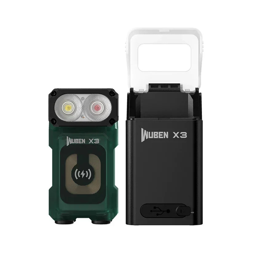 WUBEN X3 Lightok 700 Lumen Wireless Charging Swivel Head EDC Flashlight Red White Light Charging Box Outdoor Adventure Gift image 3