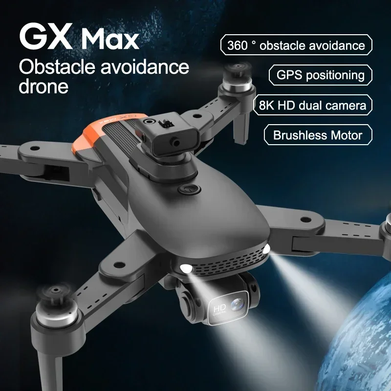 GEETHA GX MAX Drone bezszczotkowy profesjonalny podwójny aparat 8K ESC unikanie przeszkód pozycjonowanie GPS Wifi składane FPV RC uchwyt wysokości