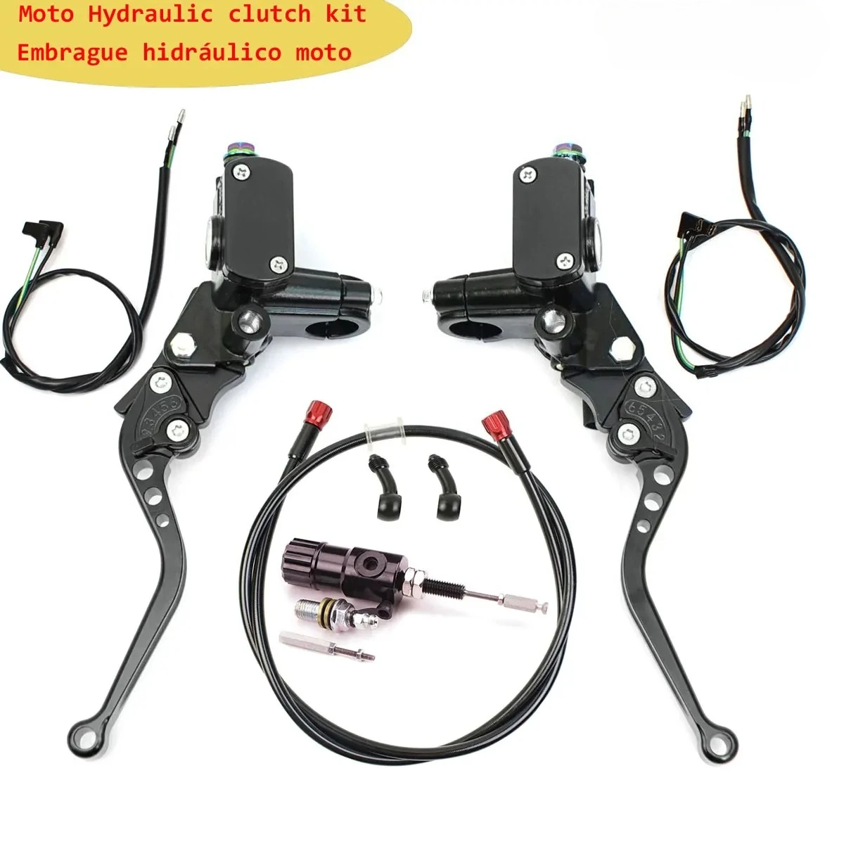 

Motorcycle Hydraulic Clutch Kit Brake Pump Levers Master Cylinder Oil Pipe For Honda Suzuki Pulsar NS 200 Italika 150 250 oz