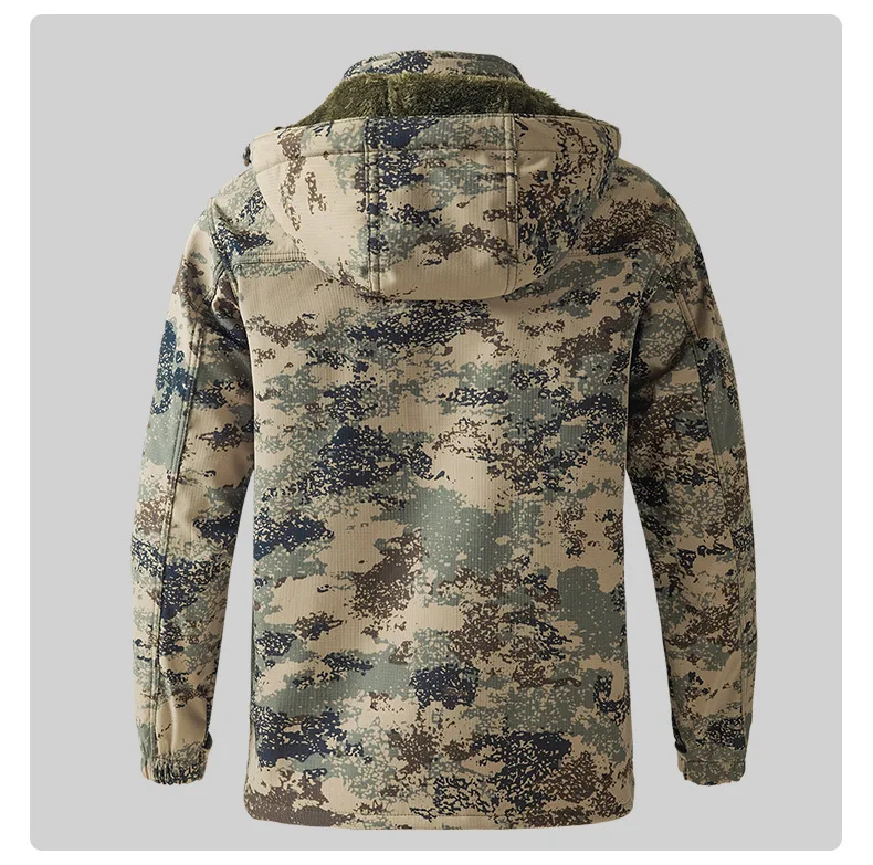 Herren-Arbeitskleidungsset aus Fleece mit verdicktem Gitter für Herbst und Winter, kältebeständig, verschleißfest, schmutzabweisend, Arbeitsschutz – Detail 6