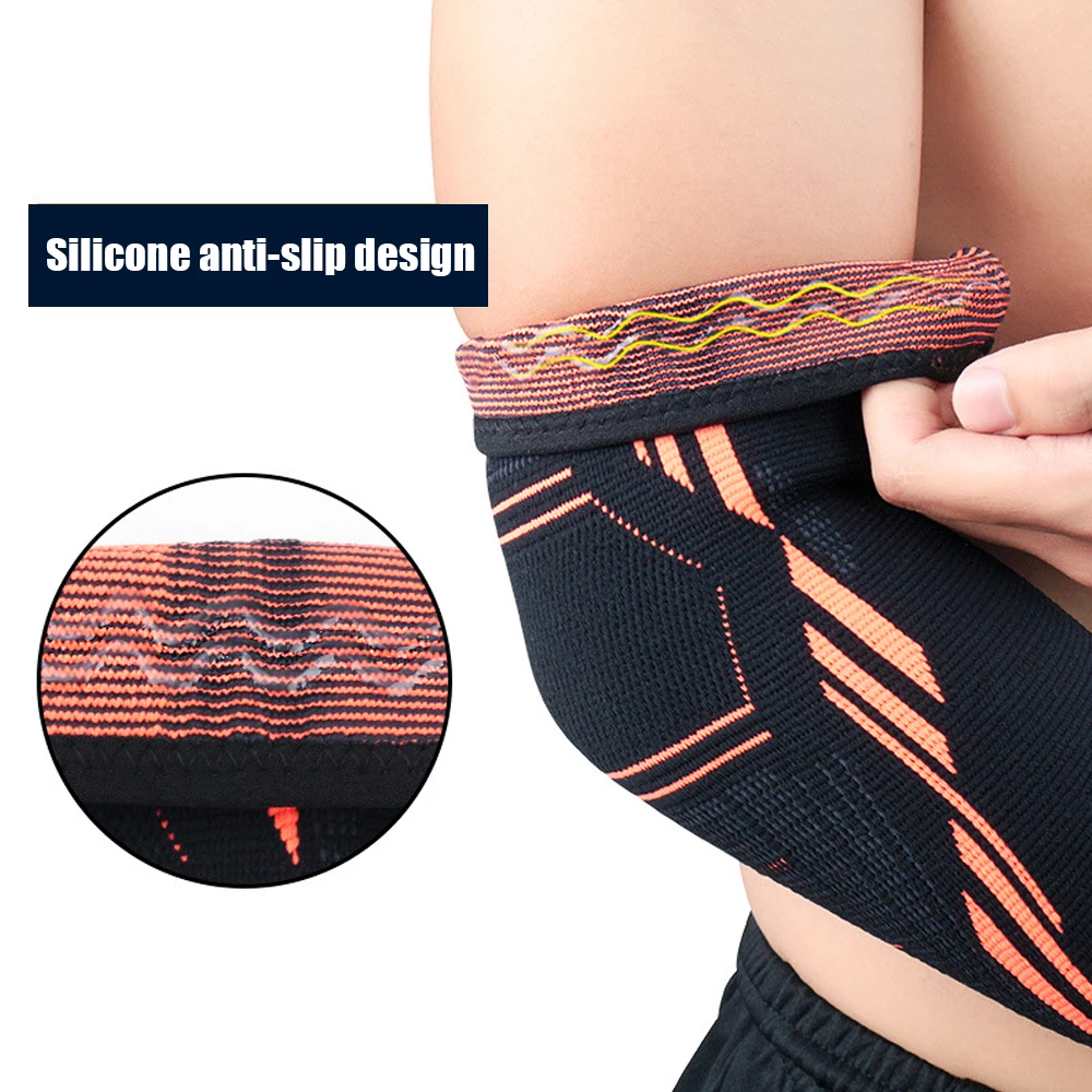 Fitness Elbow Compression Support Sleeve Manga para Tendinite Tennis Elbow Tratamento de cotovelo de golfe Reduzir a dor nas articulações 1 par