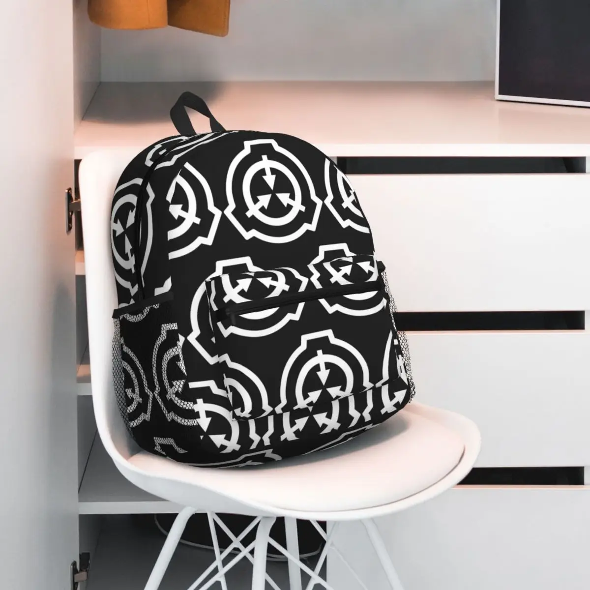 

SCP Foundation Insignia Белый рюкзак Рюкзак большой емкости Детская сумка для книг Школьная сумка Сумки на плечо для мужчин и женщин