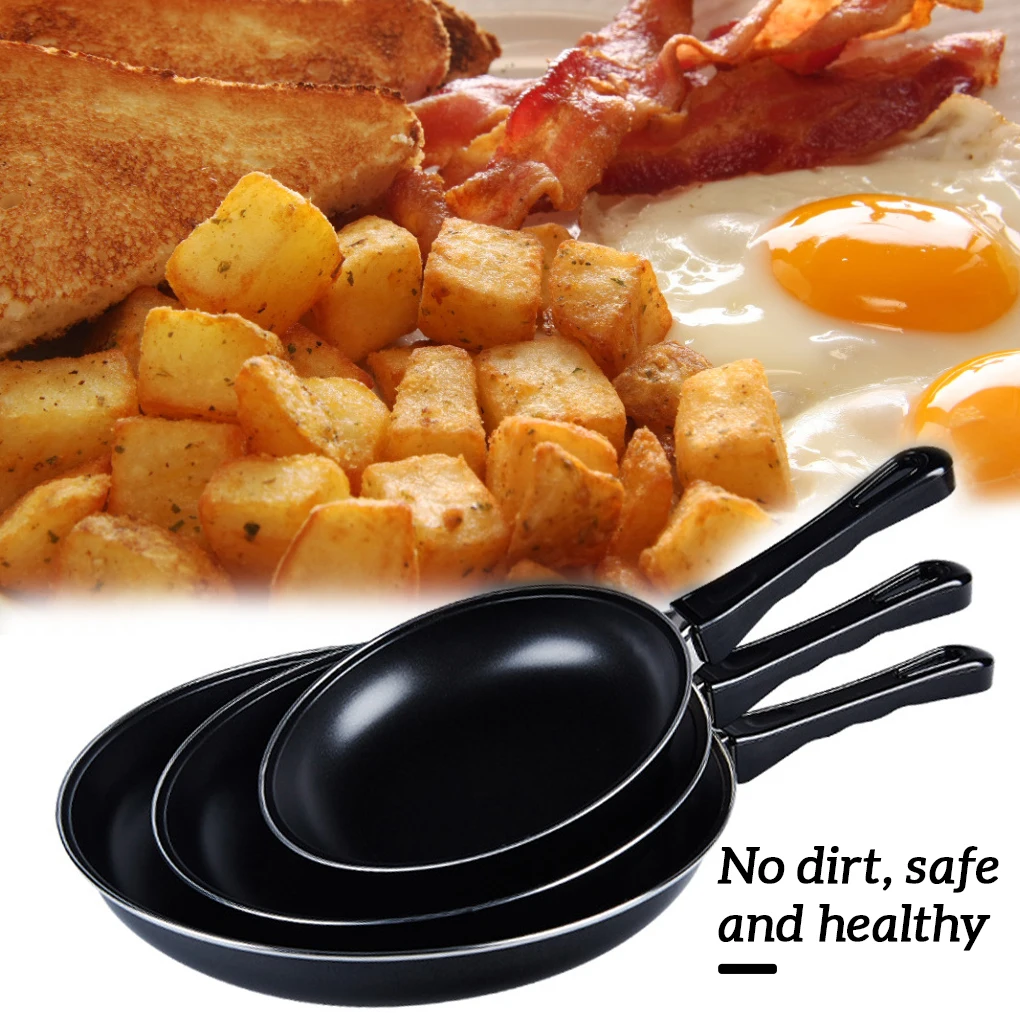 Frying Pan Non-stick Mini Thick Steak Flat Pan Iron Pancake Egg Fryer Kitchen Cookware, 20cm