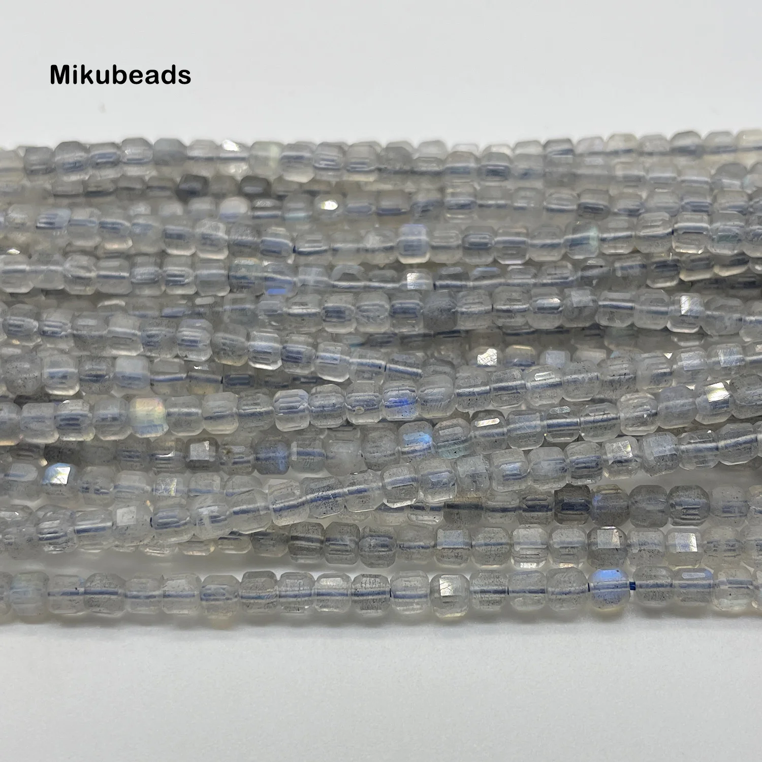 Natural 3*3mm A+ Labradorite Faceted Cube Loose Beads For Jewelry Making DIY Bracelets Necklace Strand Woman Gift