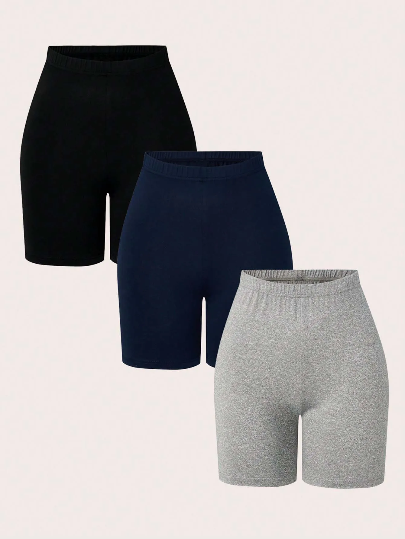 

Популярные повседневные однотонные спортивные шорты для женщин на весну, лето и осень, комплект из 3 предметов.