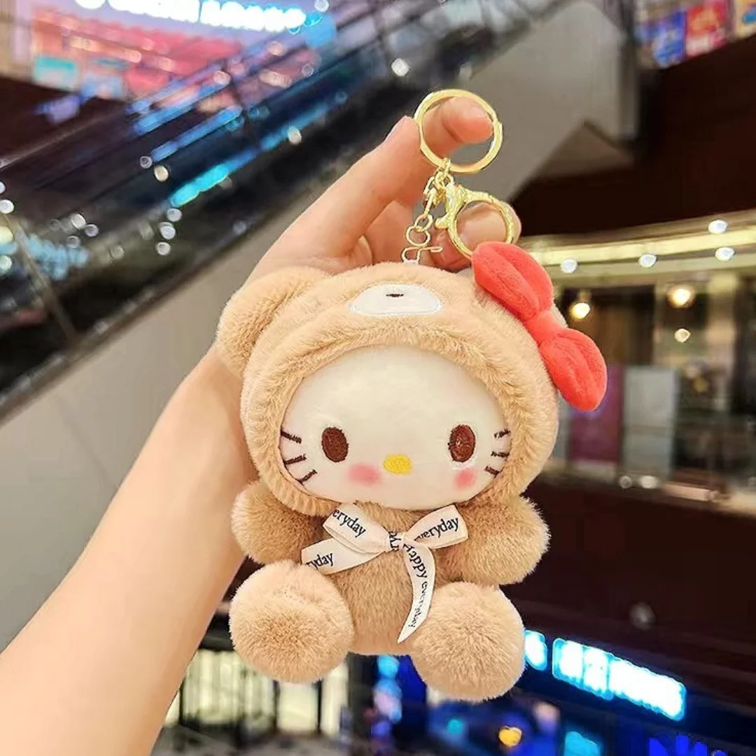 1pc Sanrio 인형 키 체인 교수형 장식품 귀여운 인형 선물 schoolbag 액세서리 봉제 인형 장난감