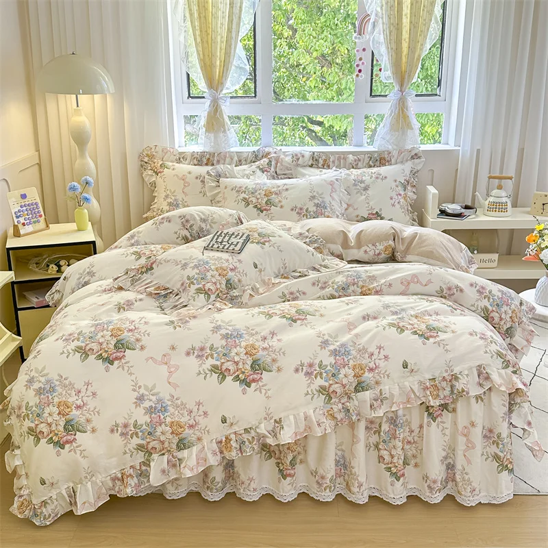 Bonenjoy Quilt Cover Floral Style Comforter Cover Single/Double/Queen/King Size Bedding Duvet Cover funda nordica(No Pillowcase)