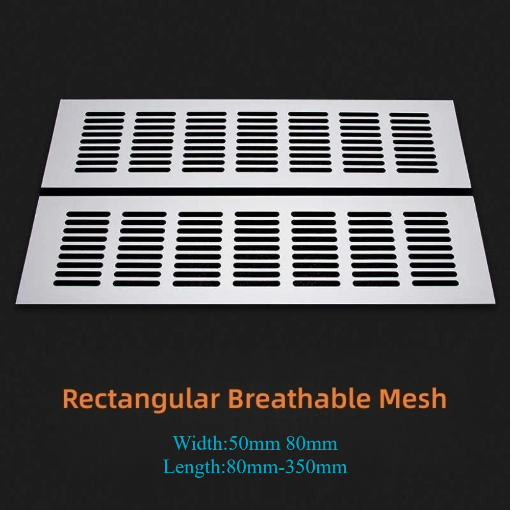 1Pcs Silver Aluminum Ventilation Grille Plate, 50-350mm Square Breathable Hole Cover for Cabinet Doors Heat Dissipation Air Vent