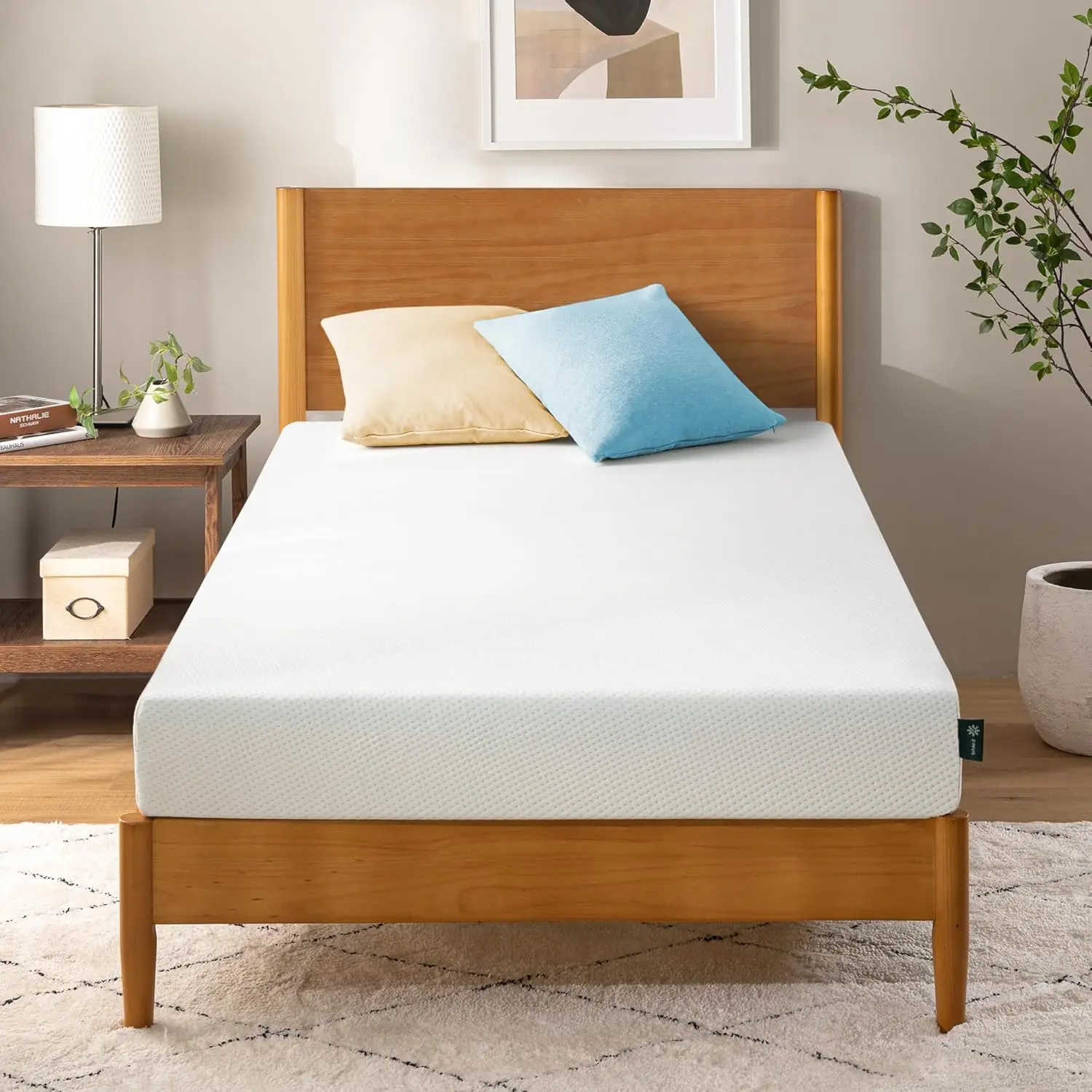 

5 Inch Twin Green Tea Memory Foam Mattress, Fiberglass Free, Medium Firm with Zoned Pressure Relief for Comfortable Sleep