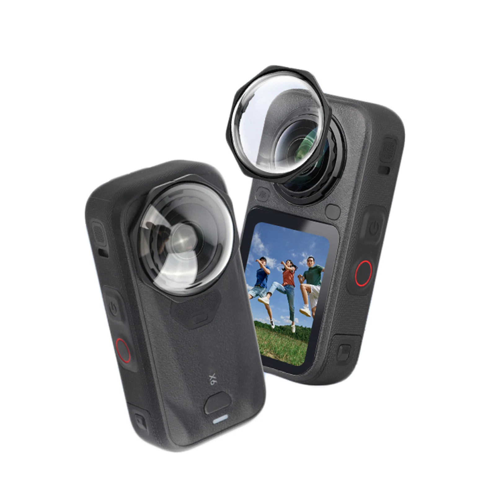 For Insta360 X6 Lens Guard Optical Glass 10H Hardness Anti Scratch Anti Fog Panoramic HD Coating Aluminum Frame Twist Lock