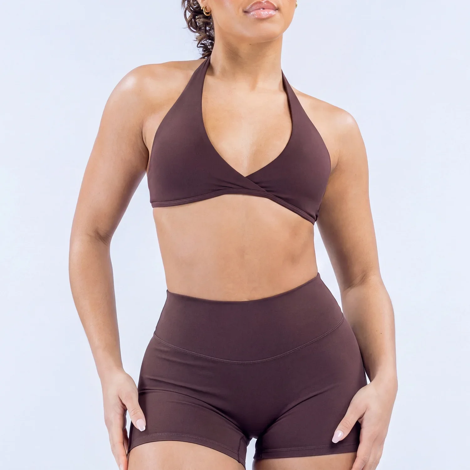 LOGO 2PCS high elastic sports bra hip shaping yoga leggings gym sportswear high quality female nude yoga suit