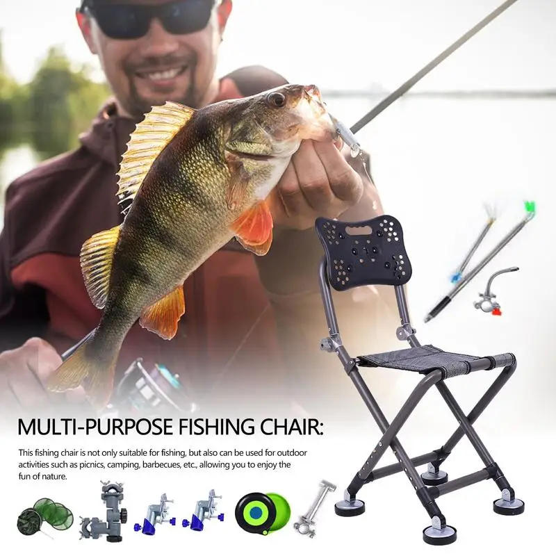 Adjustable Portable Lightweight Outdoor Camping Chair High Back Seat Folding Fish Chair Seat Stool Lightweight Backrest Chair