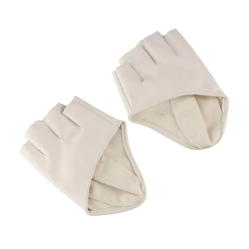 Women PU Leather Clothing Accessories Pole Dance Half Palm Fingerless Gloves Half Finger