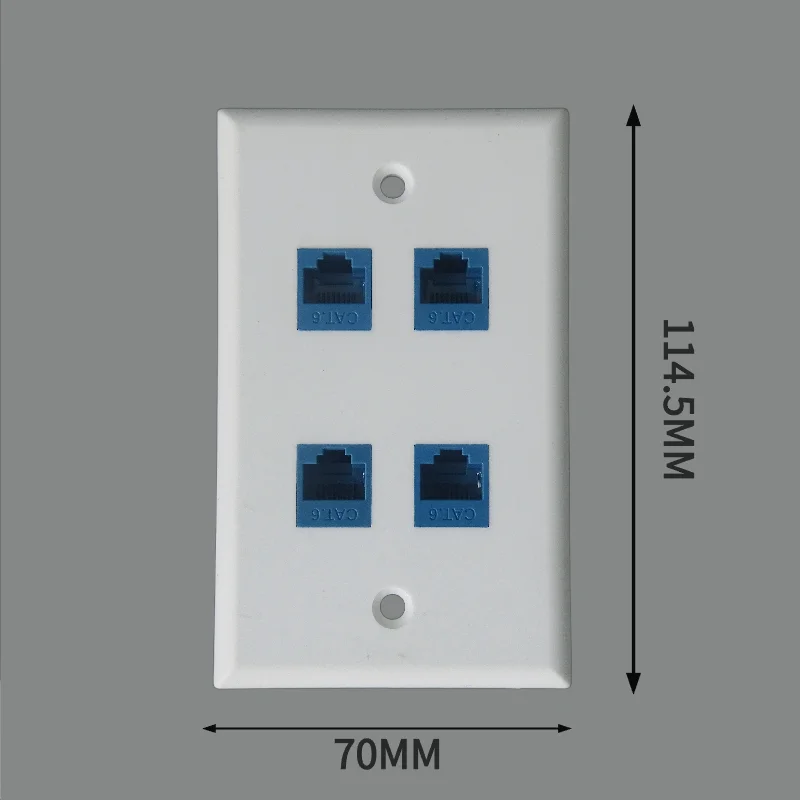 4 port RJ45CAT.6 female to female wall panel socket