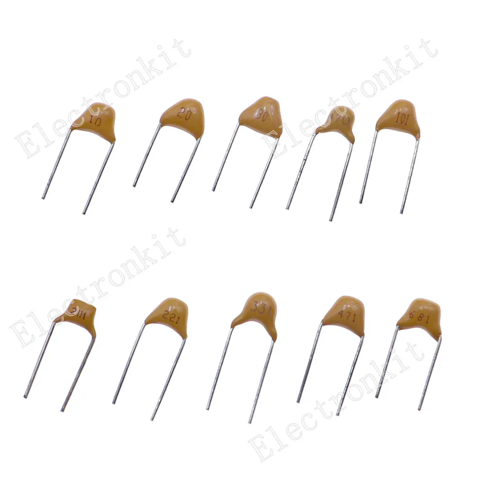 500pcs 10Value 50V Multilayer Monolithic Ceramic Capacitors Assorted Mixed kit10pf20pf30pf47pf100pf200pf220pf330pf470pf680pf