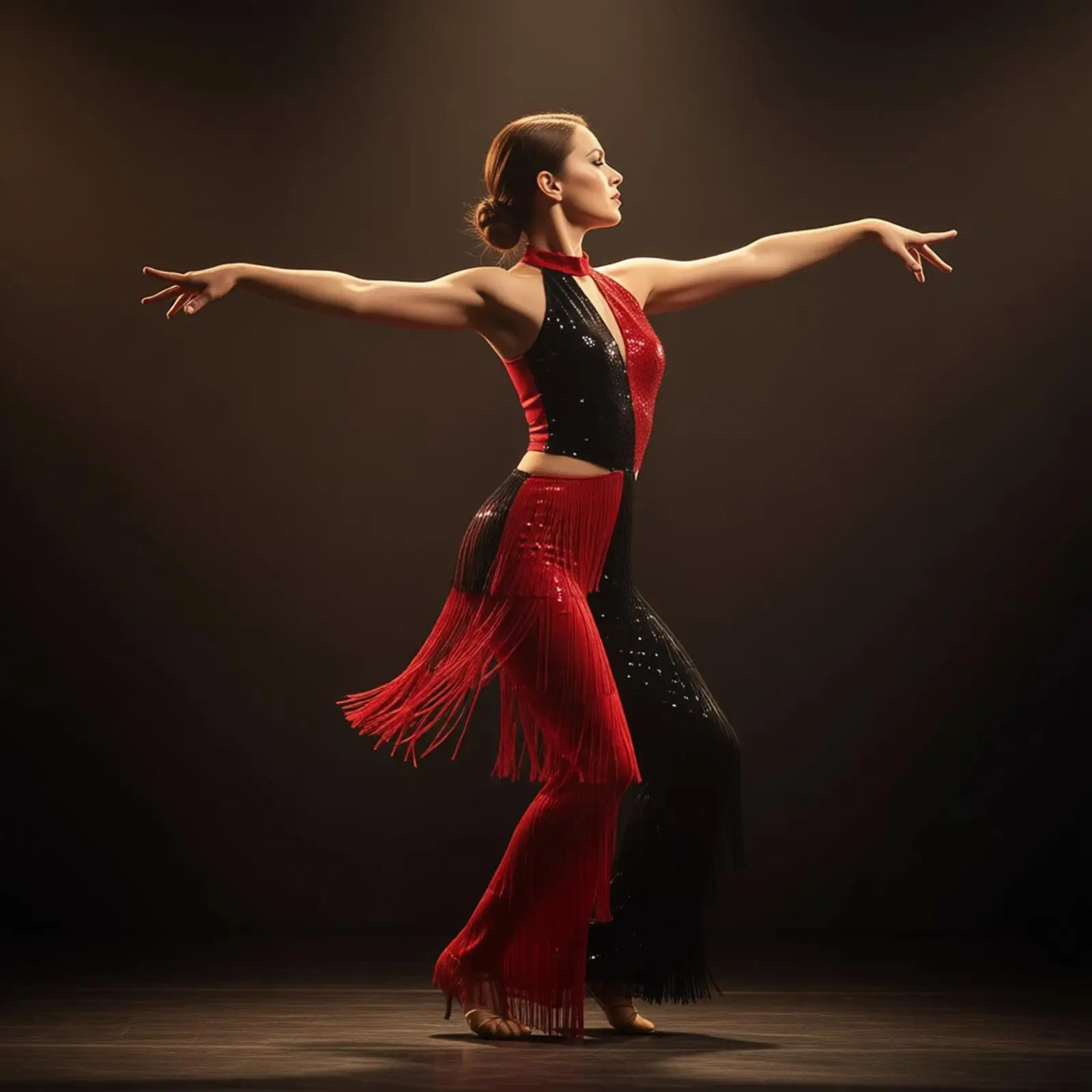 Women's Tassel Disco Dance Bodysuits Fringe Contrast Color Latin Dance Jumpsuit Jazz Disco Party Samba Stage Performance Costume
