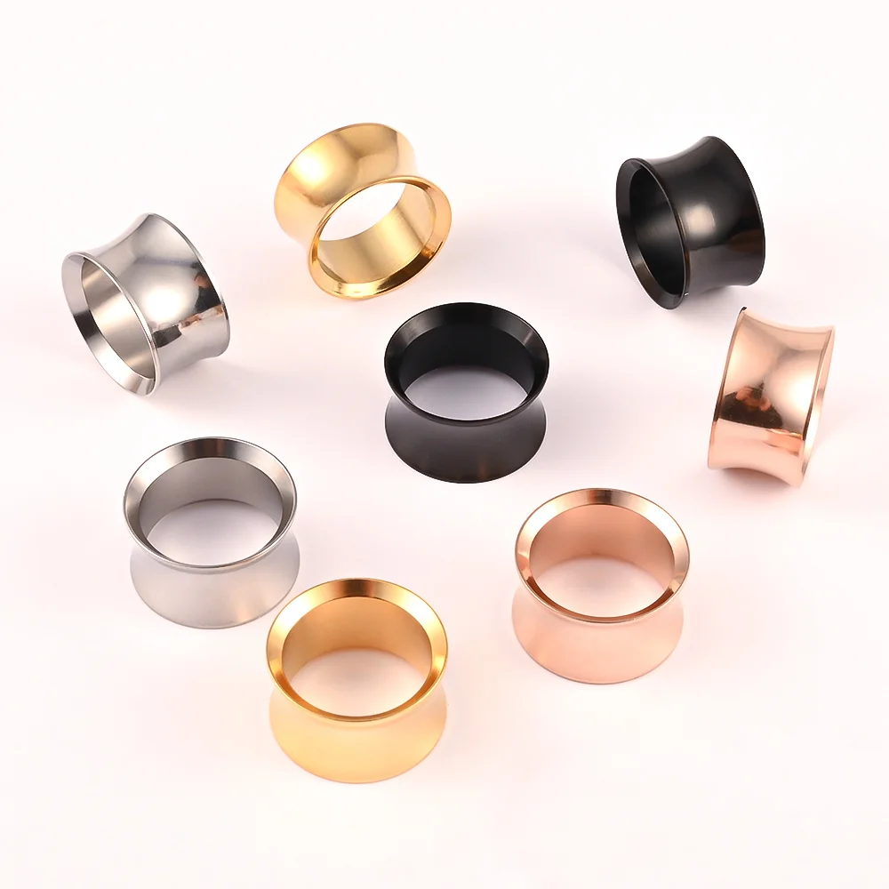 Vankula 2PCS 316L Stainless Steel Ear Plugs tunnels Gauges Plug Ear Expander Fashion Flesh Piercing Body Jewelry For Man Woman