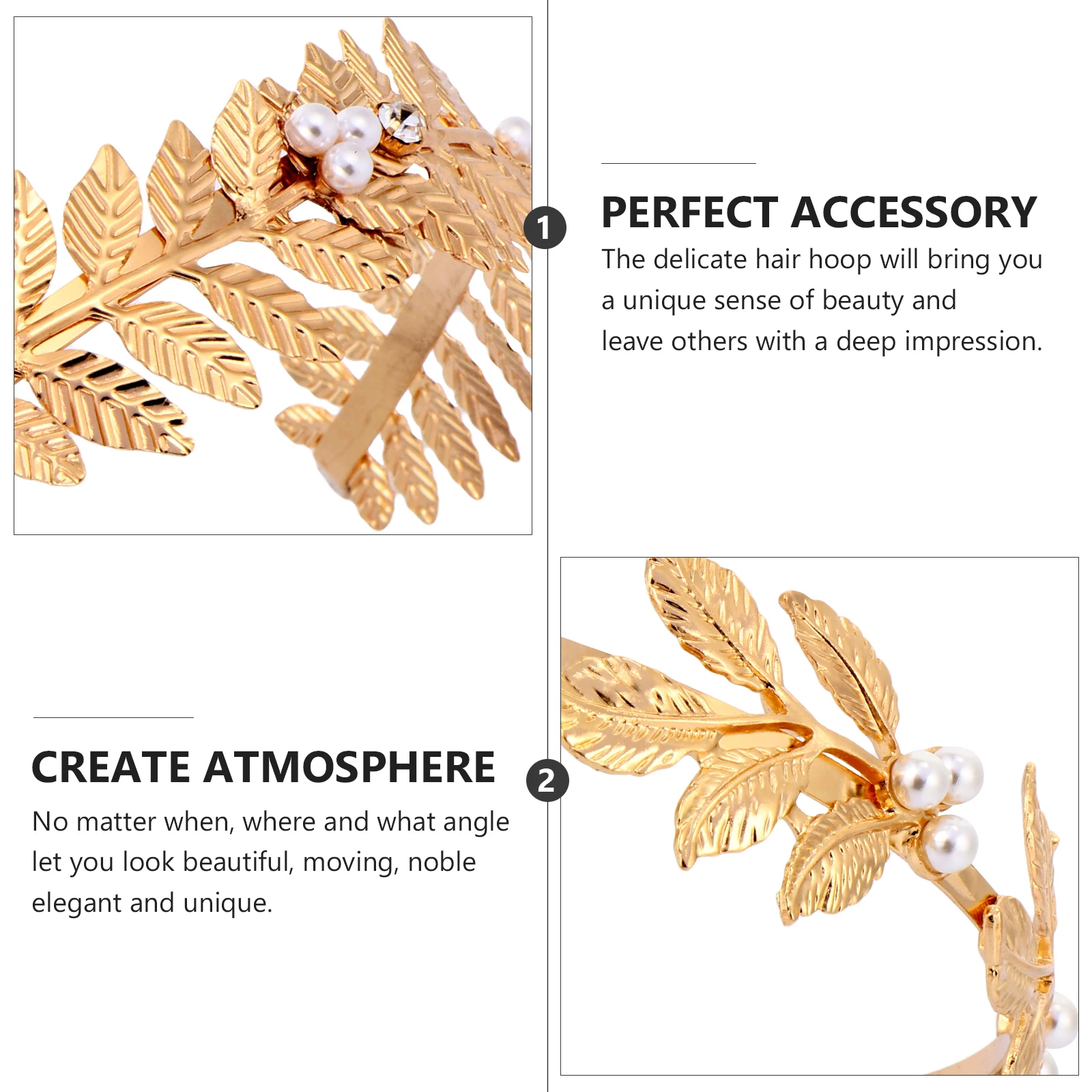 

4Pcs Pearl Elegant Leaf Crown Bridal Hair Bridal Hair Accessories Accessories Women Headdress Hairstyling Tool