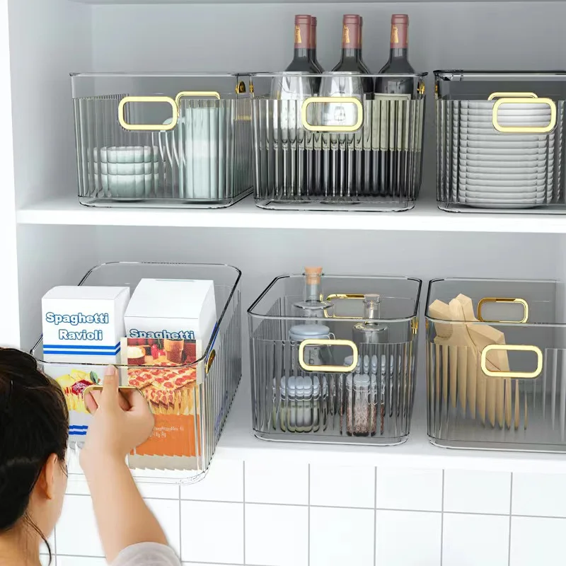 

Transparent Refrigerator Storage Box Vegetable Fruit Organizer Container Kitchen Bathroom Livingroom Snack Sundries Storage