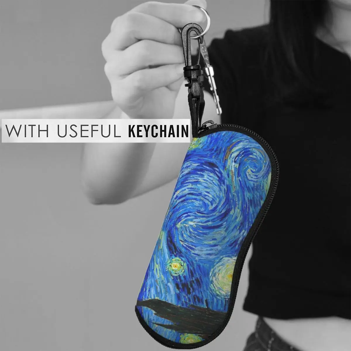 ليلة مرصعة بالنجوم بواسطة فان جوخ شل نظارات حافظة نظارات شمسية واقية صندوق النساء الرجال لينة حقيبة النظارات الحقيبة