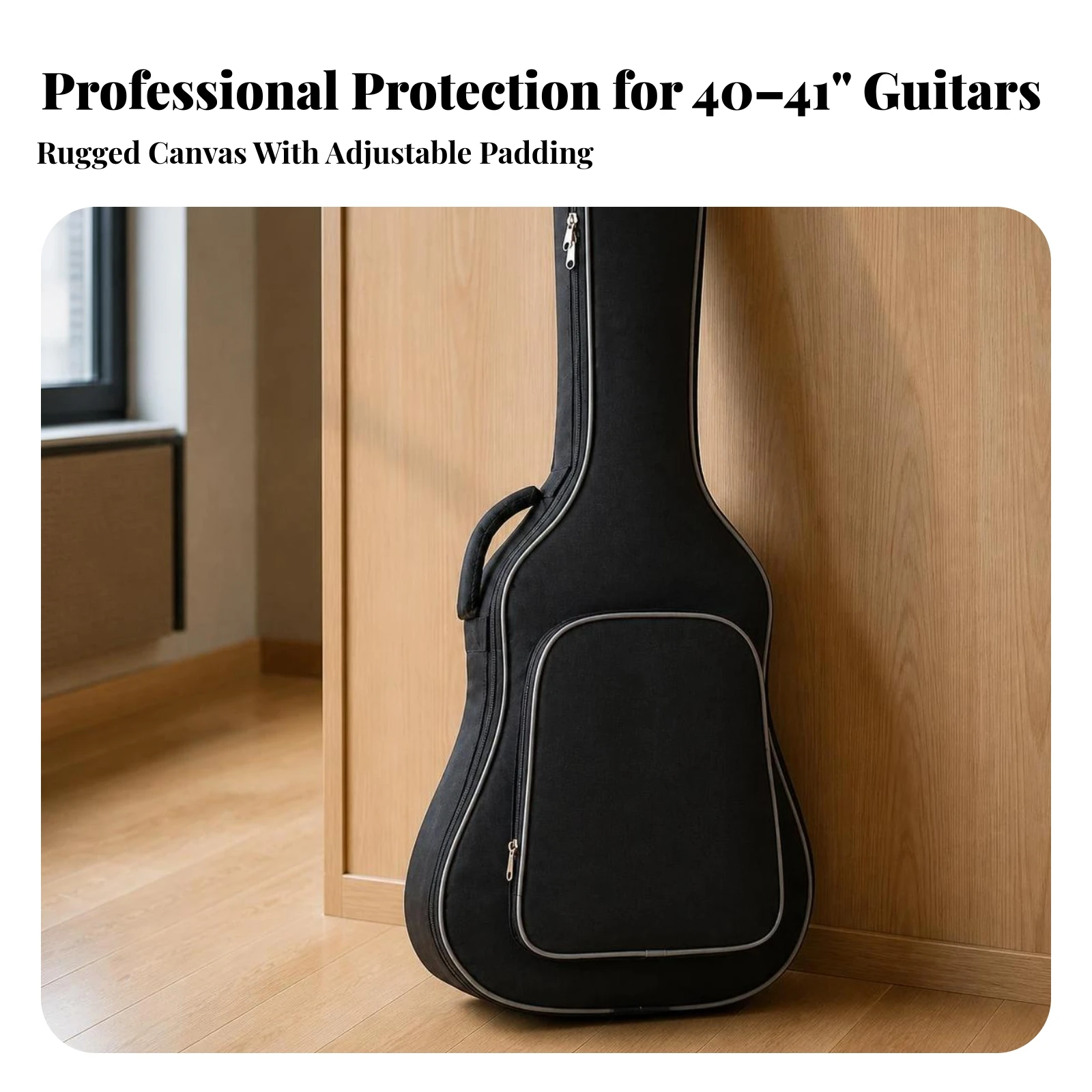 Acoustic Guitar Bag Waterproof Guitar Bag with Backpack Straps Padded Water Resistant for Guitarists, Travel, Rehearsals