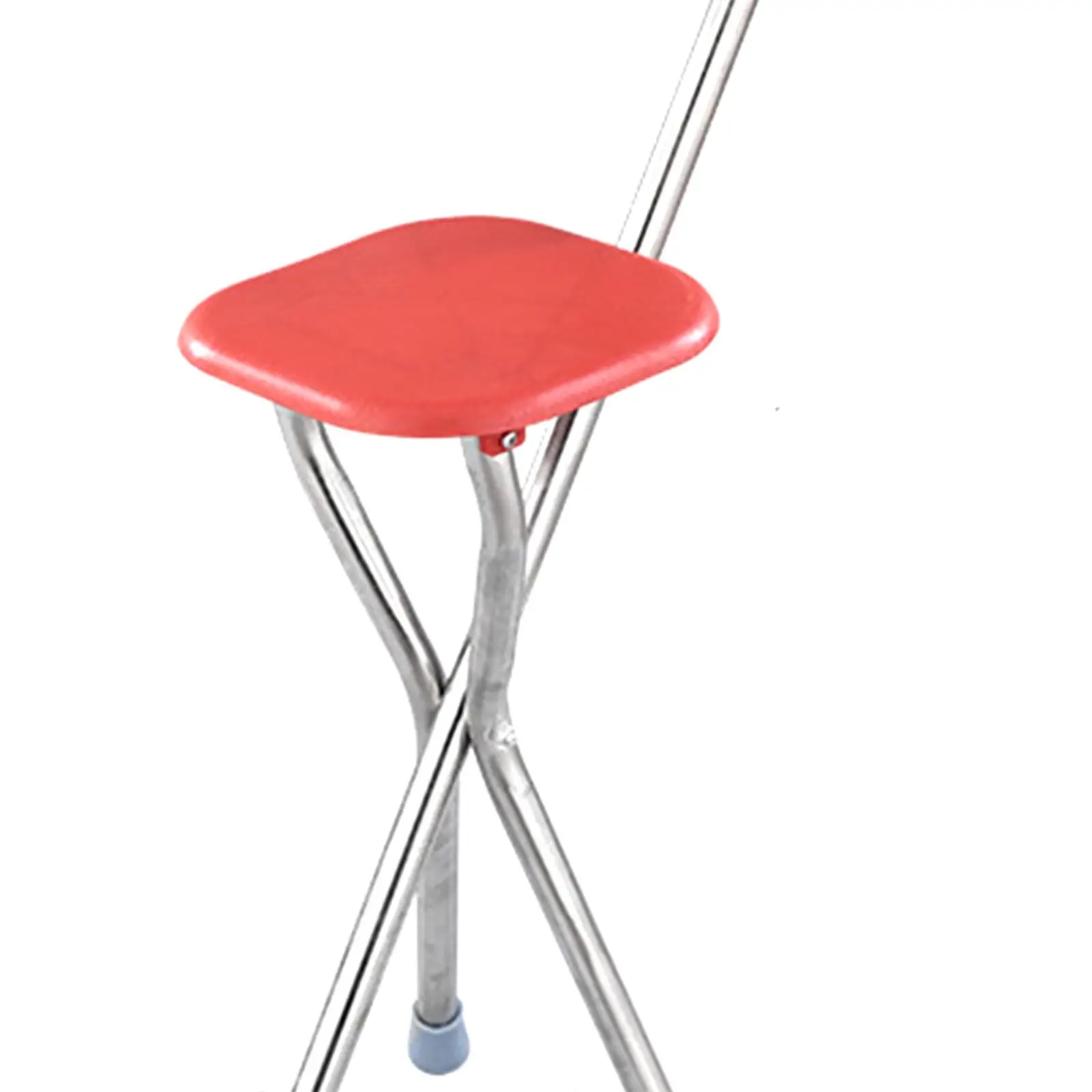 Folding Cane Seat Cane Chair 34inch Tall Outdoor Rest Stool Supports up to 260kg