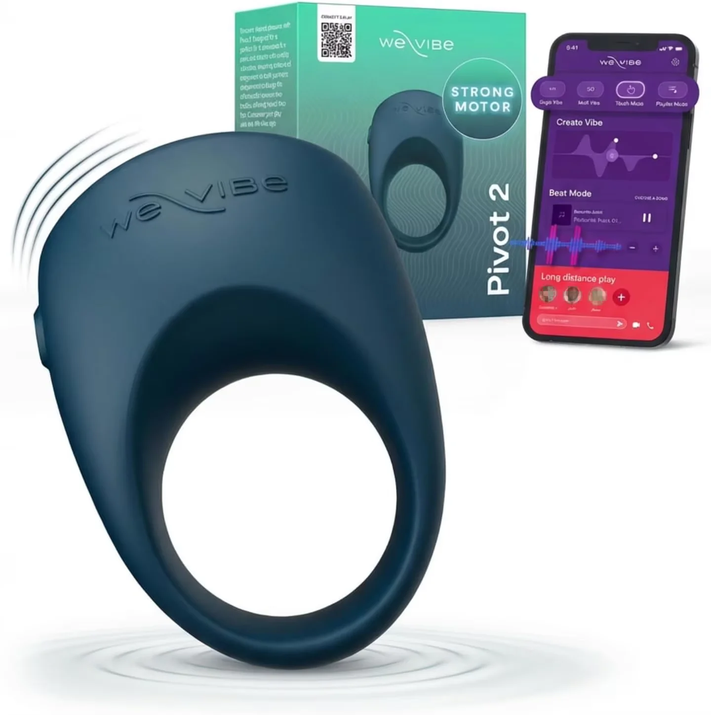We-Vibe Pivot 2 Vibrating Cock Ring Penis Ring Erections Male Sex Toys Distance App Control Vibrating Stimulation Device