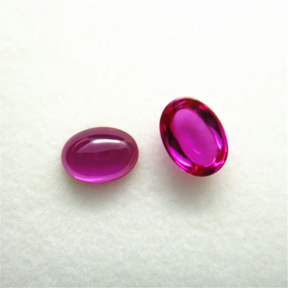Pink Ruby Oval Cabochon Smooth Polished Surface Egg Shape Ruby Cabochon Flat Back Multiple Sizes to Choose