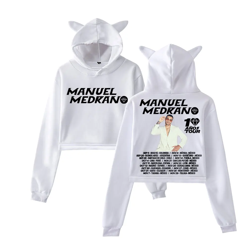 مانويل ميدرانو 10 أنوس جولة ميرش بلوفر أنيق أنثى آذان القط هوديي بلوزات طويلة الأكمام الملابس النسائية