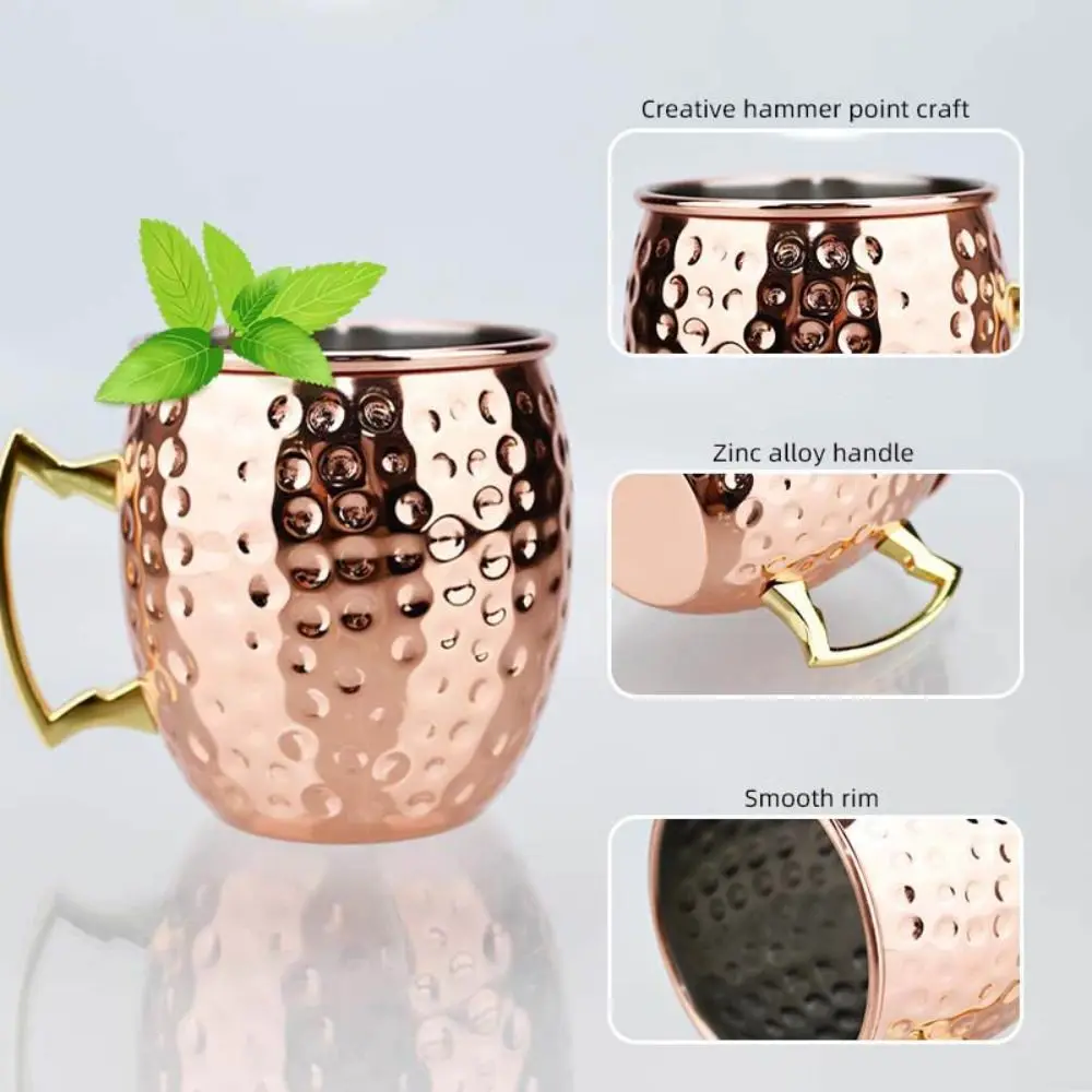 500ml Pure Copper Cup Handcrafted Moscow Mule Mug Cup Thickened Smooth Finish Moscow Mule Mugs Mules Cocktails Coffee Beer