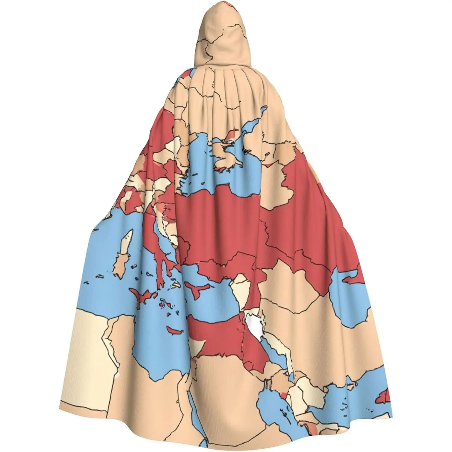 

Regional Map Unisex Hooded Robe Cloak Halloween Cool Cosplay Witch Costume Adults Cloak Party Cape