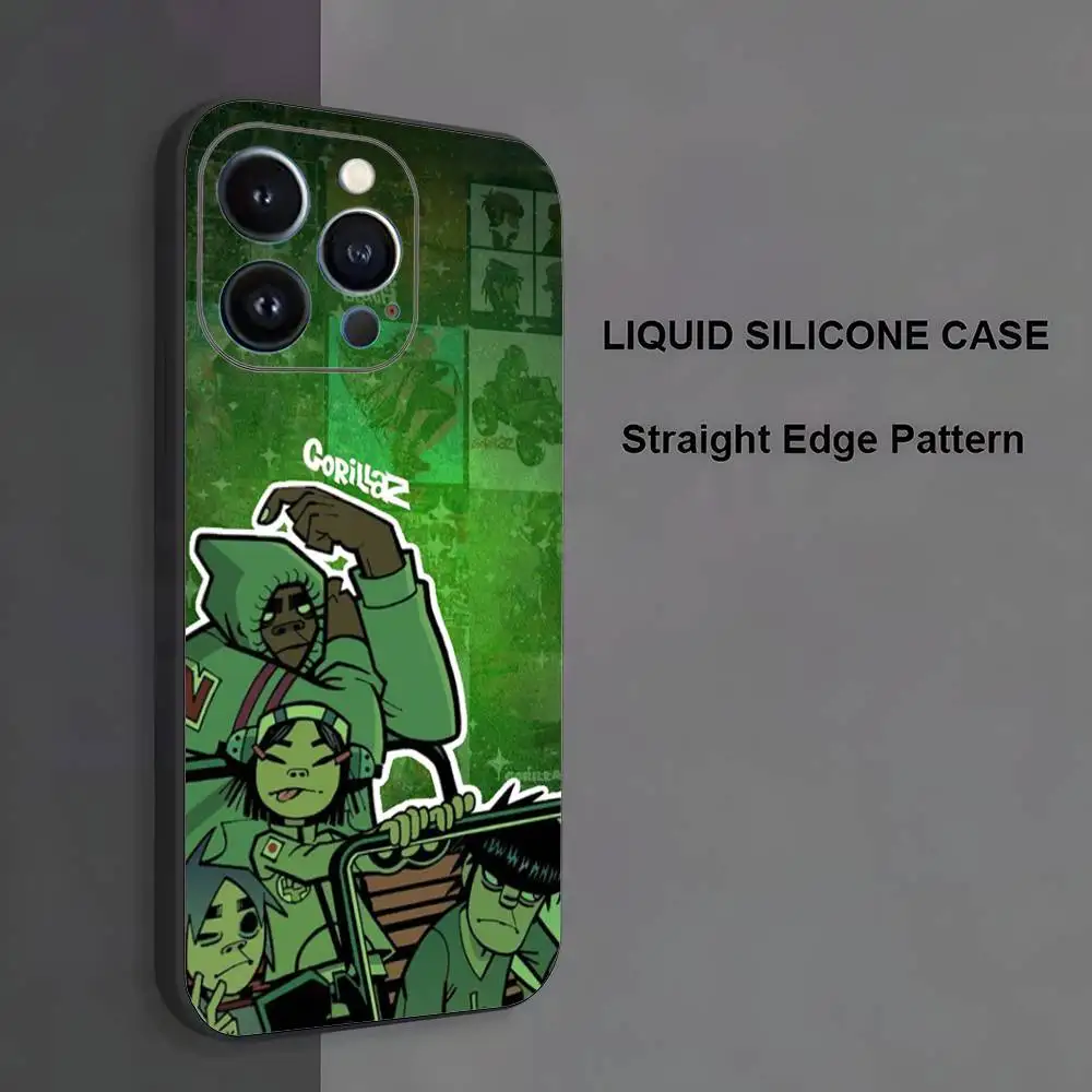 حافظة هاتف G-Gorillaz-Z لهاتف iPhone 17,16,15,14,13,12,11، Pro Max، XS، X، XR، SE، Mini، 8، 7، غطاء أسود من السيليكون الناعم #6