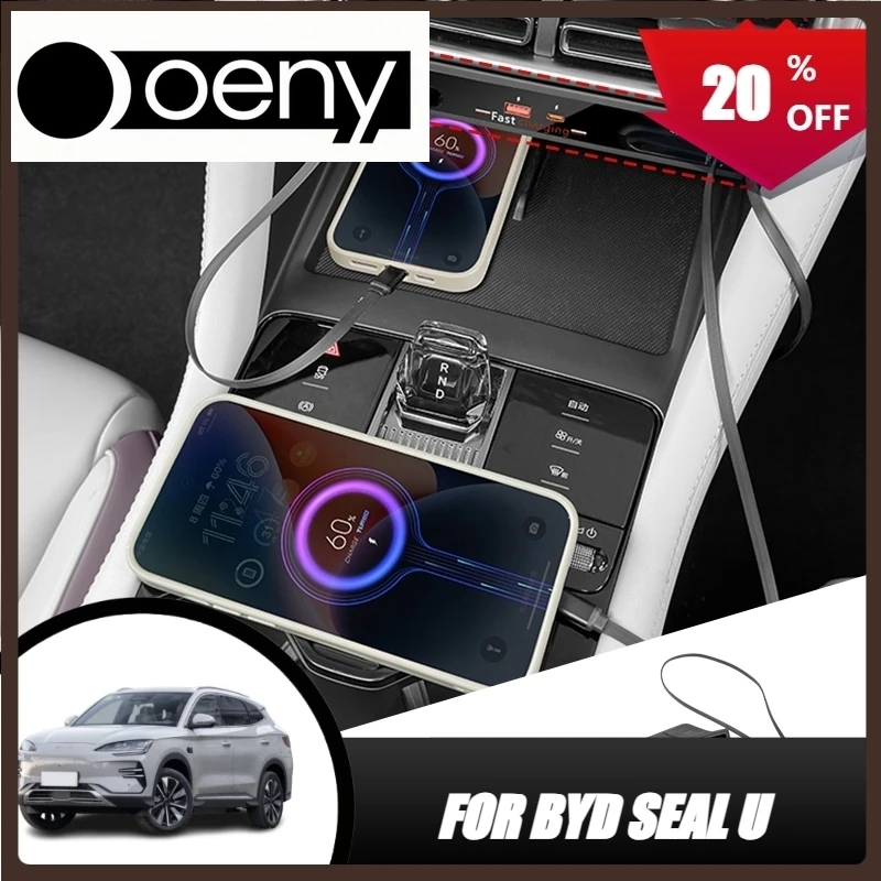 

Fit For Byd Song Plus Seal u Dmi Ev 2023-2025 Car 90W Quick Charger USB Central Control Intelligent Docking Station Extension