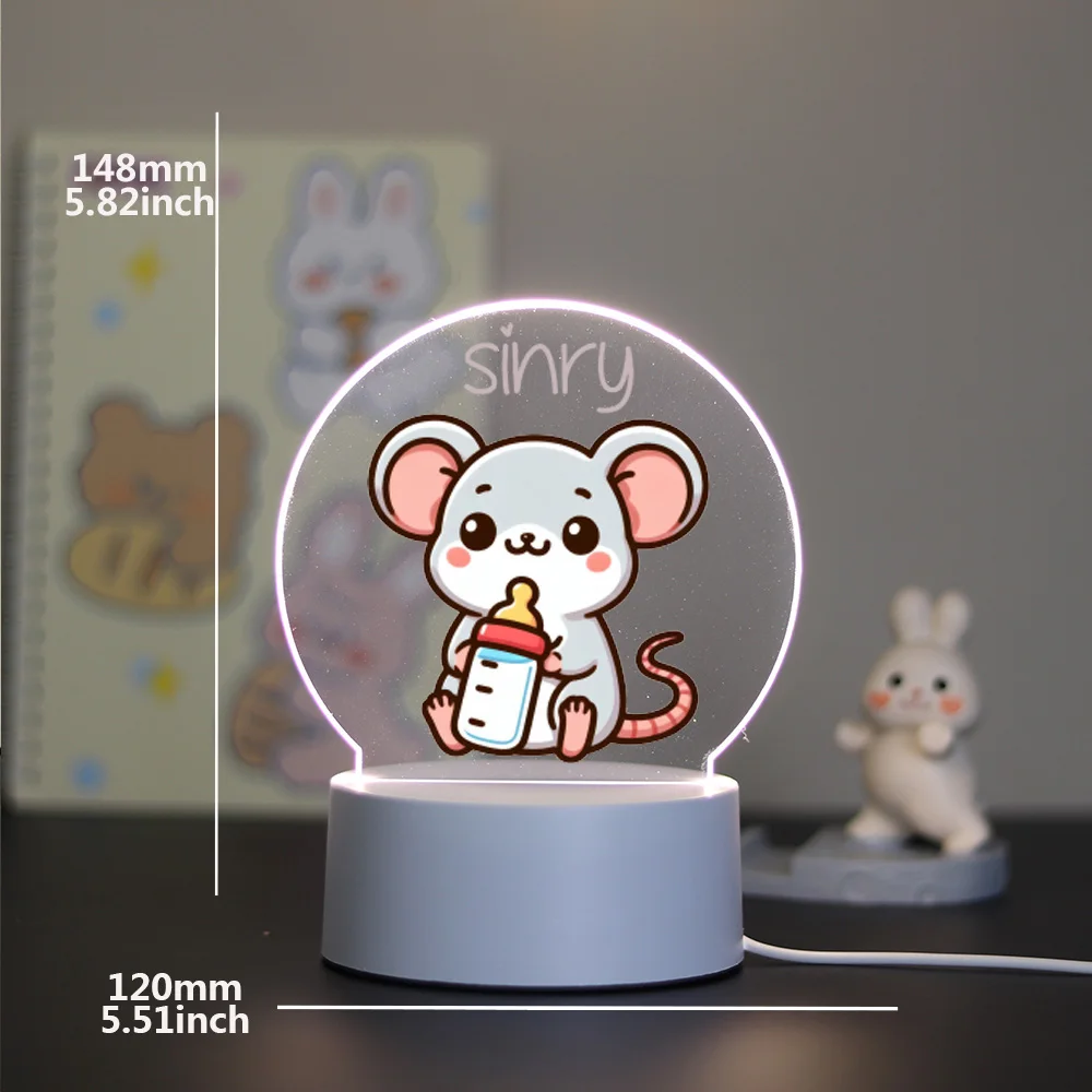 Personalized Custom Mouse NEW  Children'S Lamp Mange Avatar Room Decor Gift 3D Night Light With Crack Basebirthday Gift