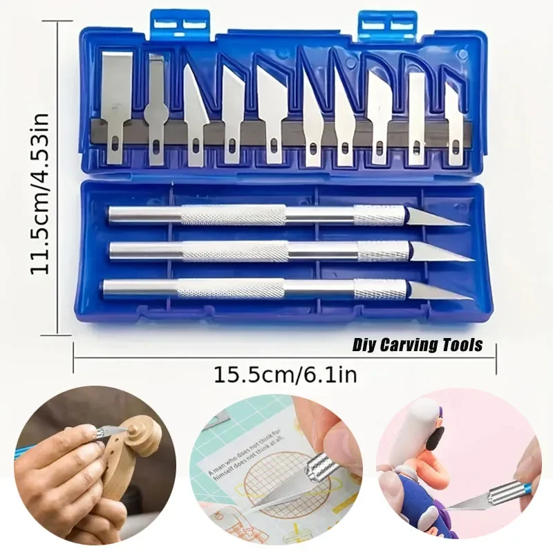 Schnitzmesser-Werkzeugset aus Aluminiumlegierung, DIY-Modellbau, Stichel-/Schneidewerkzeuge – perfekt für Papierschnitt, Handarbeit und Skulpturen