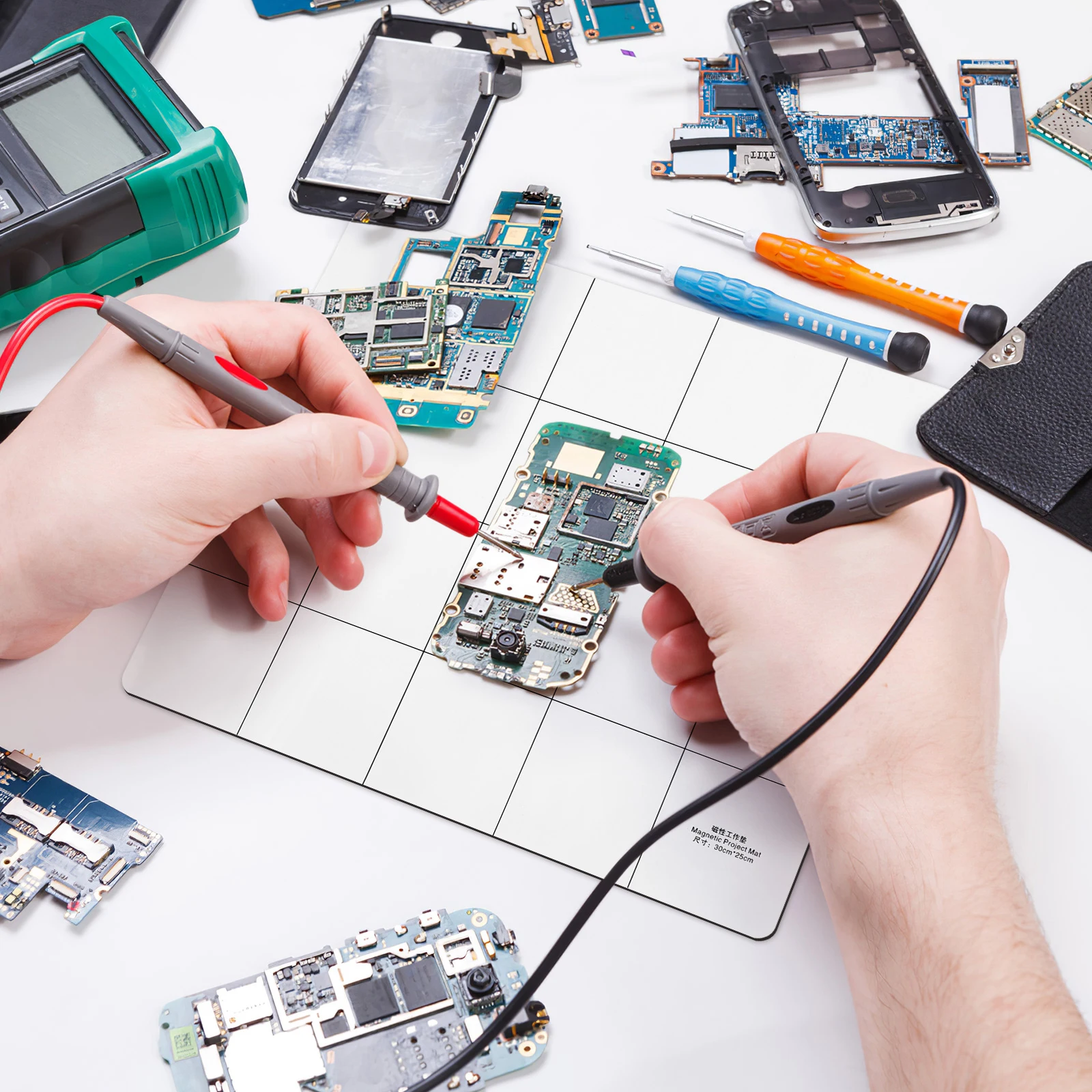 

Magnetic Working Pad Repair Mat Small Parts for Electronics Tools Flexible with Pen