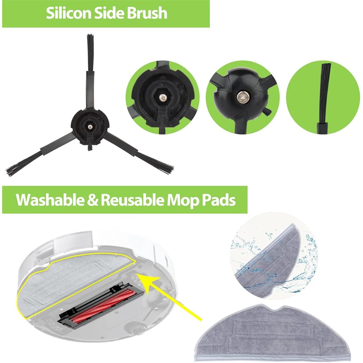 Replacement Parts Kit for Roborock S8 Pro Ultra Robot Vacuum, Accessories Ain Side Brush Hepa Filter Mop Cloth Dust Bags