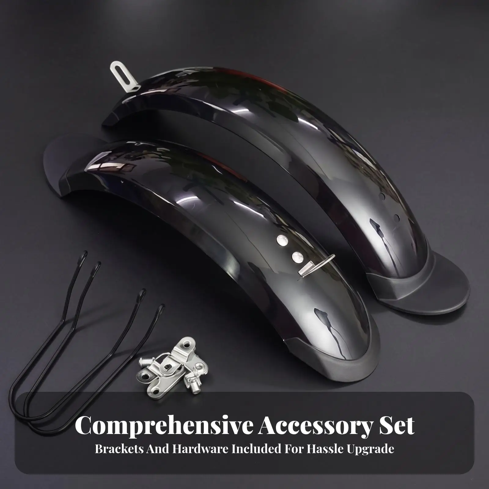2 Pieces Bike Mudguard Set Universal Fit for Wet-Weather Riding, Daily Commuting