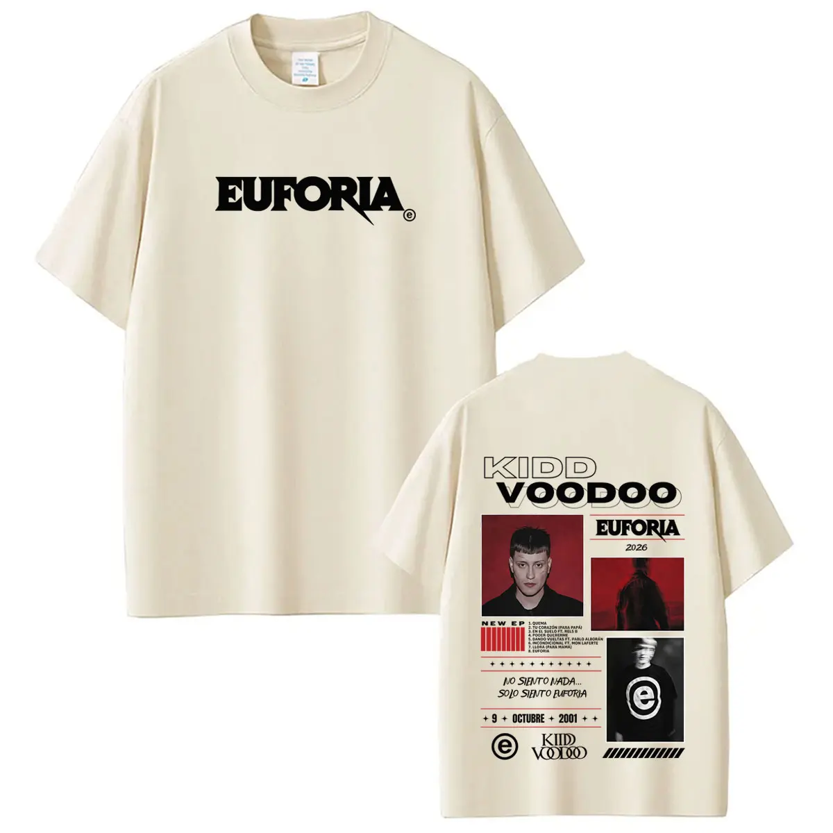 Rapper Kidd Voodoo Euforia Album Tour 2026 Print T-shirt Men Women Hip-hop Fashion Cotton Loose Casual T-shirts Streetwear Tops